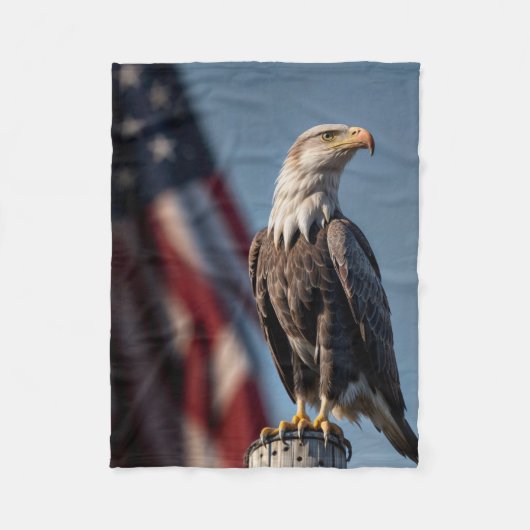 Eagle en Amerikaanse vlag Fleece Deken (Voorkant)