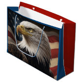 Eagle en Amerikaanse vlag Groot Cadeauzakje (Voorkant Gekanteld)