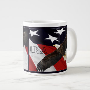 Eagle en Amerikaanse vlag Grote Koffiekop
