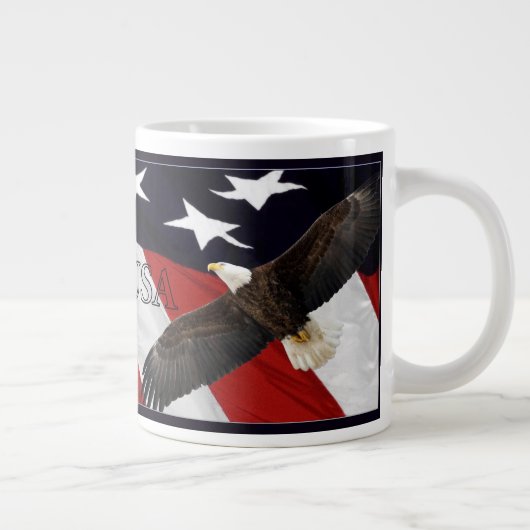 Eagle en Amerikaanse vlag Grote Koffiekop (Rechts)