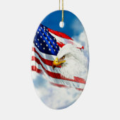 Eagle en Amerikaanse vlag Keramisch Ornament (Rechts)
