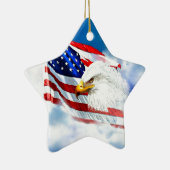 Eagle en Amerikaanse vlag Keramisch Ornament (Rechts)