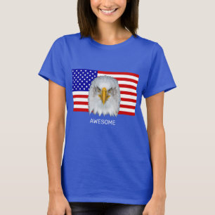 Eagle en Amerikaanse vlag T-shirt