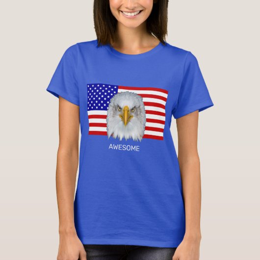 Eagle en Amerikaanse vlag T-shirt (Voorkant)