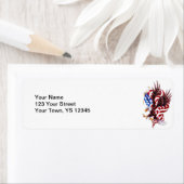 Eagle en Amerikaanse vlag tattoo illustratiestijl Etiket (Insitu)