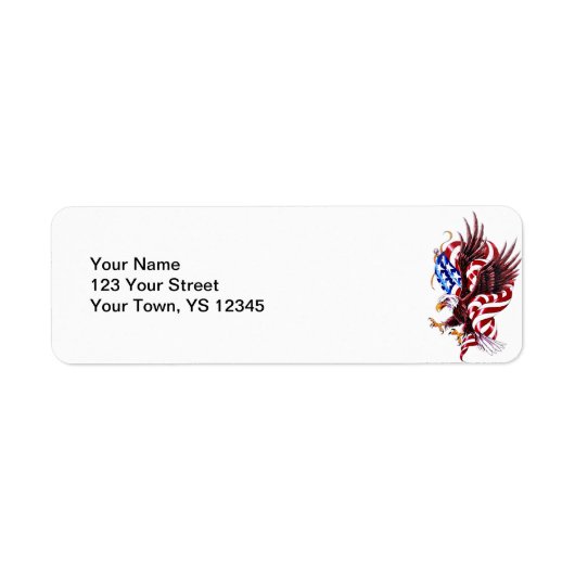 Eagle en Amerikaanse vlag tattoo illustratiestijl Etiket (Voorkant)