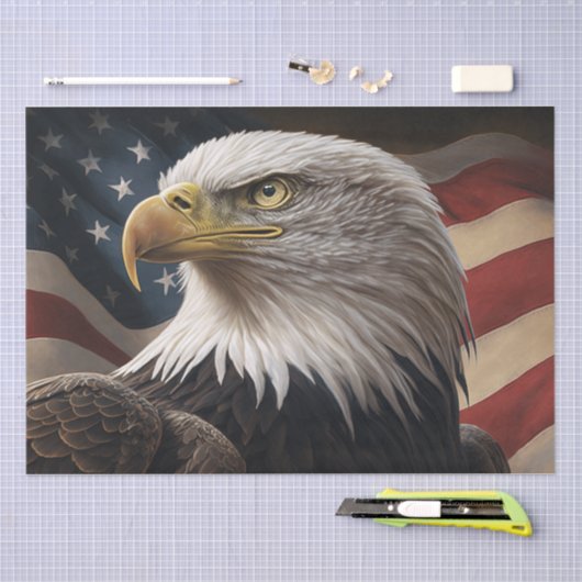 Eagle en Amerikaanse vlag Tissuepapier (Craft)