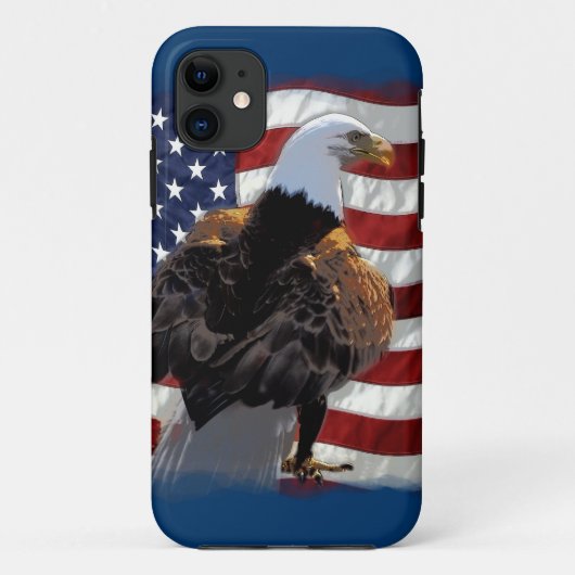 Eagle en Amerikaanse vlag voor de Patriot Case-Mate iPhone Case (Achterkant)