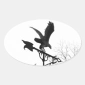 Eagle en Arrow Ovale Sticker (Voorkant)