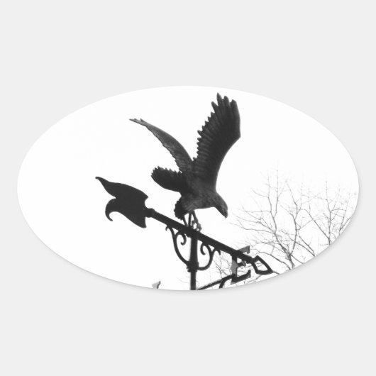 Eagle en Arrow Ovale Sticker (Voorkant)