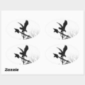 Eagle en Arrow Ovale Sticker (Vel)