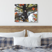Eagle en Falling Leaves Canvas Afdruk (Insitu (Slaapkamer))