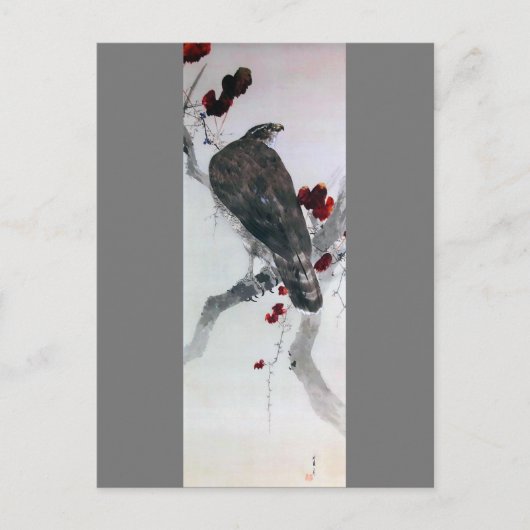 Eagle en Red Ivy Leaf, Watanabe Seitei Briefkaart (Voorkant)