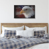 Eagle en Vlag Canvas Afdruk (Insitu (Slaapkamer))