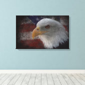 Eagle en Vlag Canvas Afdruk (Insitu (Houten vloer))