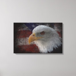 Eagle en Vlag Canvas Afdruk