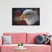 Eagle en Vlag Canvas Afdruk (Insitu (Woonkamer))