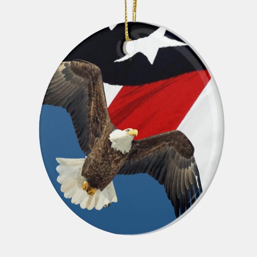 Eagle en Vlag Keramisch Ornament (Links)
