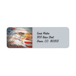Eagle en vlag retour adres label