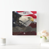 Eagle en Vlag Vierkante Klok (Huis)