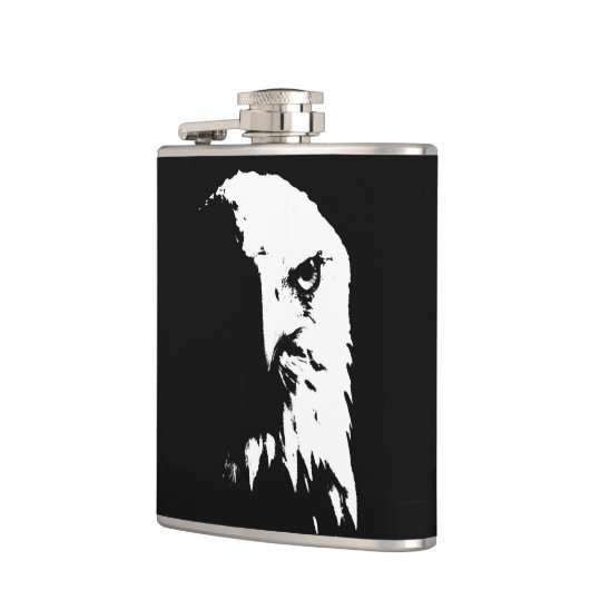 Eagle-erlenmeyer, zwart-wit heupfles (Links)