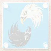 "Eagle Eye" Coaster - Blauw Glazen Onderzetter (Achterkant)