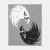 "Eagle Eye" Fleece Deken ontwerp - B&W (Voorkant)