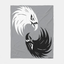 "Eagle Eye" Fleece Deken ontwerp - B&W