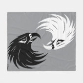 "Eagle Eye" Fleece Deken ontwerp - B&W (Voorkant (Horizontaal))