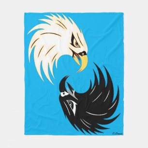 "Eagle Eye" Fleece Deken ontwerp - Blauw