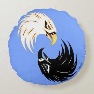 "Eagle Eye" Ronde Kussen - Paars