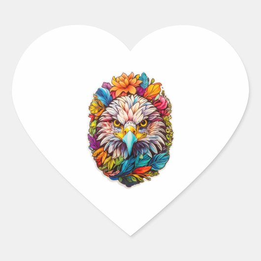 Eagle Face Hart Sticker (Voorkant)