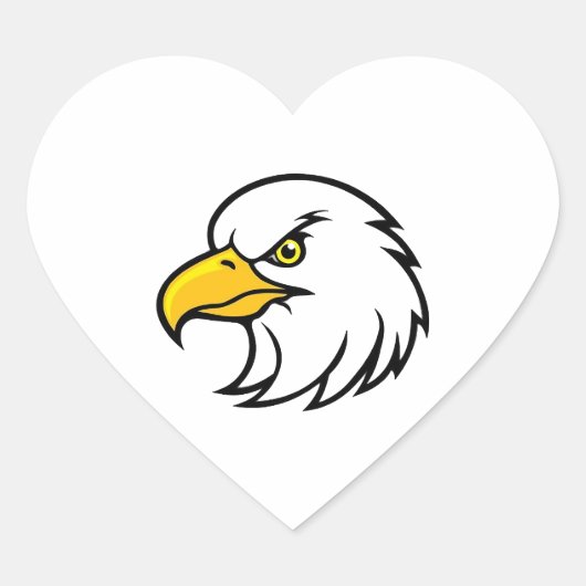 Eagle Face Hart Sticker (Voorkant)