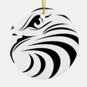 Eagle Face Silhouette Keramisch Ornament (Voorkant)