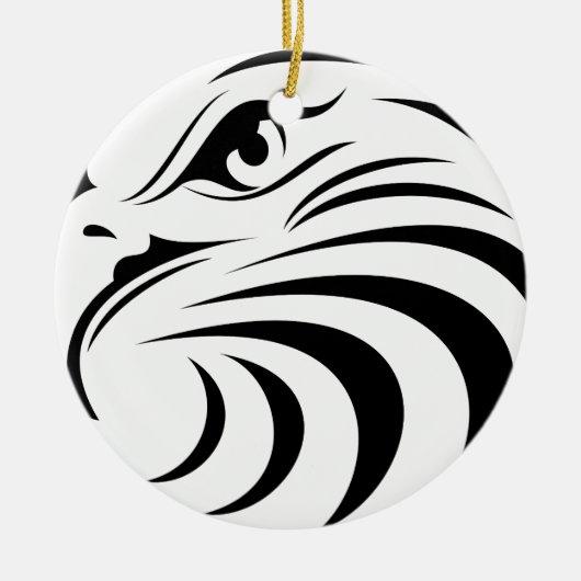 Eagle Face Silhouette Keramisch Ornament (Voorkant)