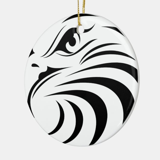 Eagle Face Silhouette Keramisch Ornament (Links)