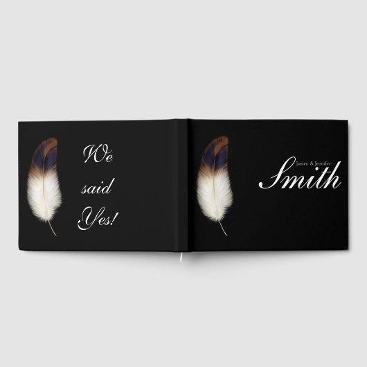 Eagle Feather Native Amerikaanse bruiloft Black Pa Gastenboek (Volledig)