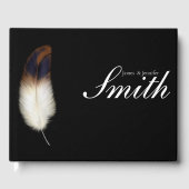 Eagle Feather Native Amerikaanse bruiloft Black Pa Gastenboek (Voorkant)