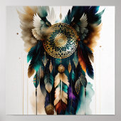 Eagle Feathers and Dreamweaver Wall Art Poster (Voorkant)