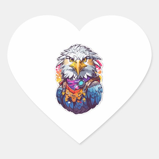 Eagle Fighter Hart Sticker (Voorkant)