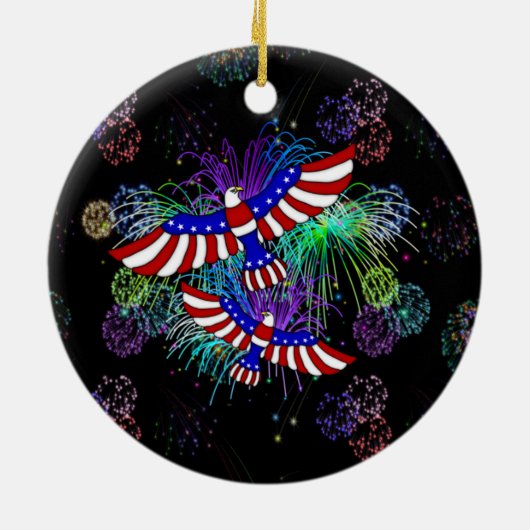 Eagle Fireworks Keramisch Ornament (Achterkant)