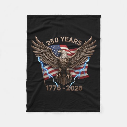 Eagle Flag 250 Years 1776-2026 250th Birthday  Fleece Deken (Voorkant)