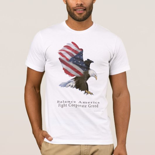 Eagle Flag Fight Corporate Greed T-shirt (Voorkant)