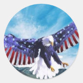 Eagle Flag Ronde Sticker (Voorkant)