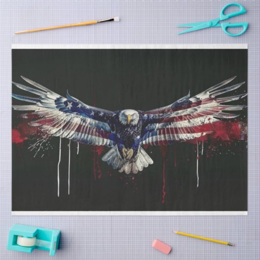 Eagle Flag Street Art Verf Decoupage Tissuepapier (Craft)