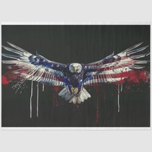 Eagle Flag Street Art Verf Decoupage Tissuepapier (Voorkant)