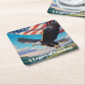 Eagle & Flag USA 250 Years Celebration Kartonnen Onderzetters (Schuin)