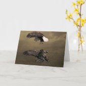 Eagle Fly-by Wenskaart Kaart (Gele Bloem)