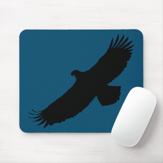 Eagle Flying Blue Mouse Pade - Uw kleur - Tekst Muismat (Met muis)
