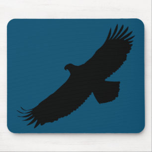 Eagle Flying Blue Mouse Pade - Uw kleur - Tekst Muismat